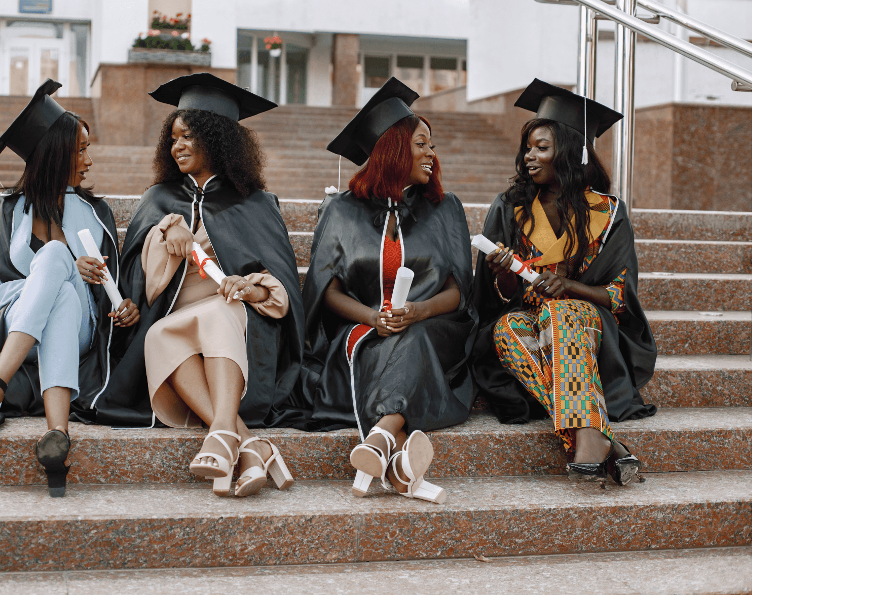 Group of graduates in caps and gowns